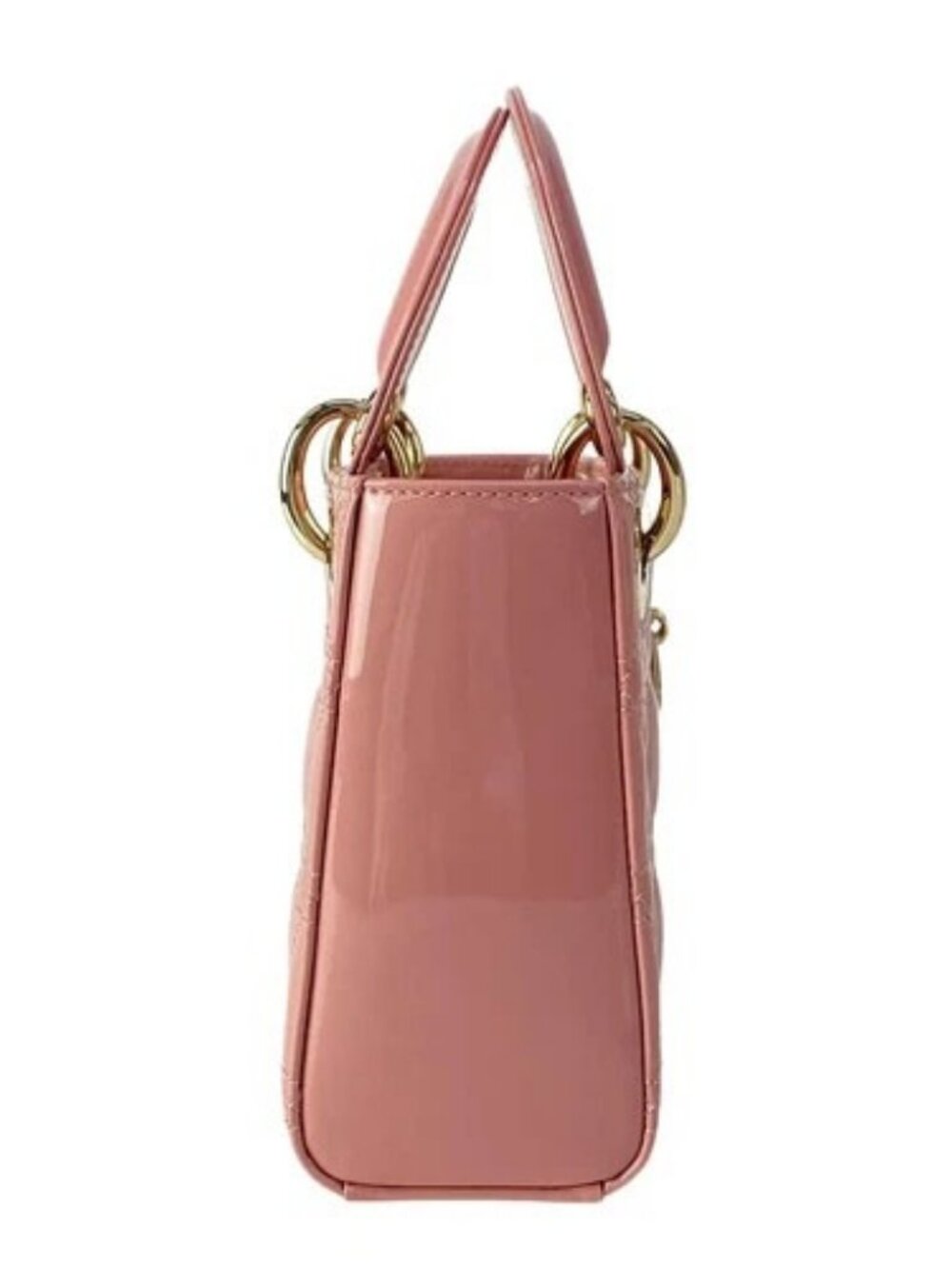 DIOR/ChristianDior Lady Dior Mini Bag Pink Patent Leather Handbag - Picture 2 of 16